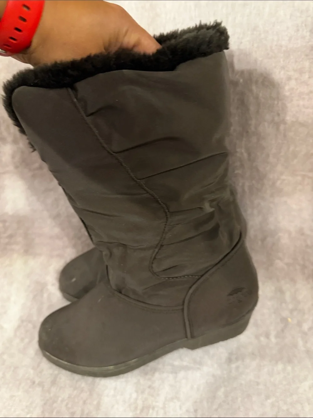 totes Brown Insulated Winter Mid-Calf Boots with Faux-Fur Collar